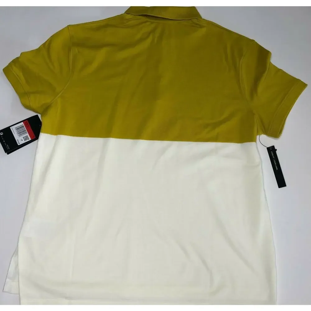 Nike Dri-Fit Yellow Women’s Golf Polo Shirt White Multi BV0186-393 Size L